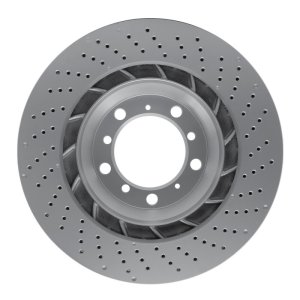 Porsche 718 Cayman Brake Rotor (1) - Left Rear - R1 Concepts - Drilled Carbon Alloy GeoMET - `16-`23